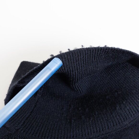 Patrick Assaraf 100% Merino Wool Turtleneck Sweater Navy Textured Knit Small - Picture 12 of 12